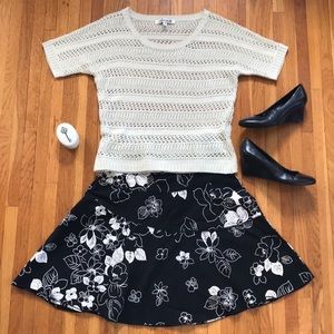 Francesca’s Annabella open weave cream sweater S